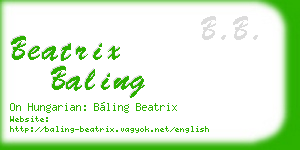 beatrix baling business card