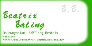 beatrix baling business card